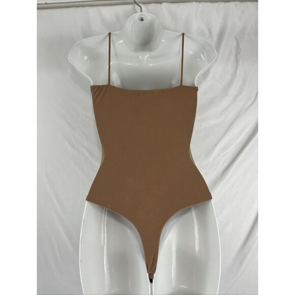Okakie Bodysuit Women’s size S Beige Slinky Baddie - Picture 5 of 12